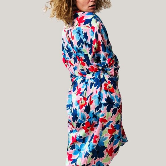 Boutique Moschino Floral Button-Up Shirt Dress Size 42 IT $455 MSRP - Picture 6 of 10